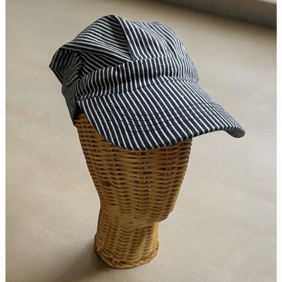 Vintage Rotnco Utility Cap Railroad Engineer Conductor Hat Child Small Blue WHT - Picture 1 of 8